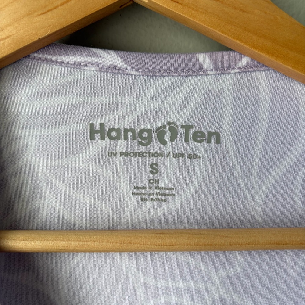 Hang Ten Women's Long Sleeve Rash Guard Shirt UPF 50+ Sun Tee Purple, Size Small - Picture 3 of 11